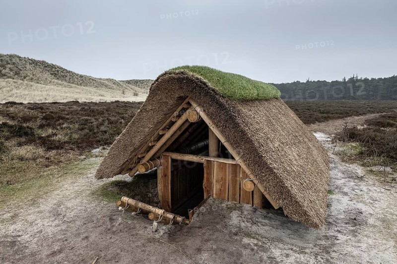 Reconstruction of an Iron Age house in the dunes of Amrum, Schleswig-Holstein, Germany