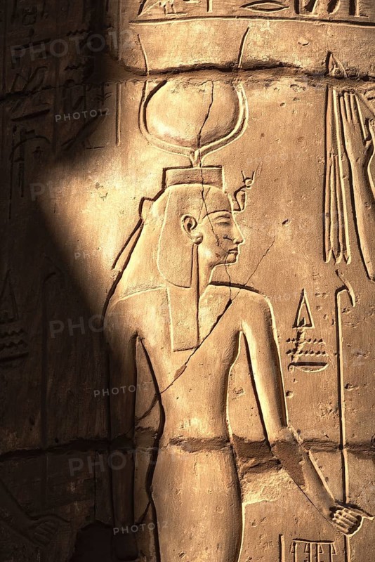 Ancient Egyptian Pharaoh Carved in Stone at Luxor Temple, Historical City of Thebes. Gods and Kings of Egyptology. Egypt