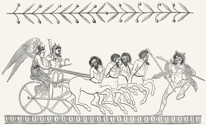 Eine Parodie auf die Apotheose des Herakles, eines göttlichen Helden der griechischen Mythologie