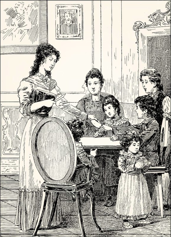 Charlotte with her younger siblings, The Sorrows of Young Werter, a novel by Johann Wolfgang von Goethe