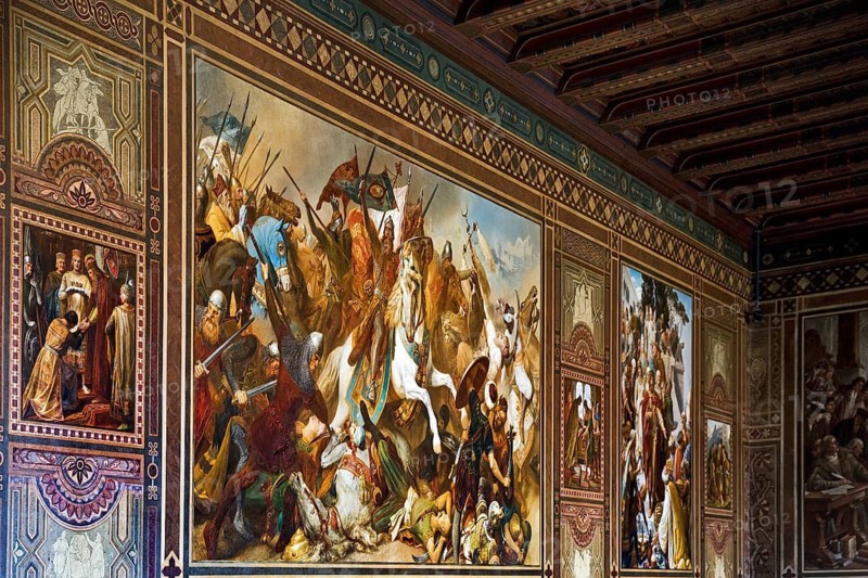 Cycle of murals in the Kaisersaal Goslar in the spirit of Borussian historiography by Hermann Wislicenus, Lower Saxony, Germany