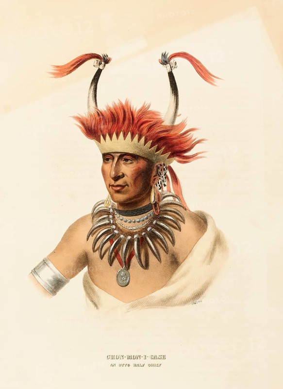 Chon-Mon-I-Case. An Otto Half Chief (ca. 1837-1844), Native American, Historical Native American tribes from North America, Charles Bird King (1785, 1862), Historical, digitally restored reproduction from a 19th century original, Record date not stated