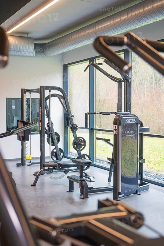 Modern gym with equipment and large windows, Basketball TSV Calw, Germany