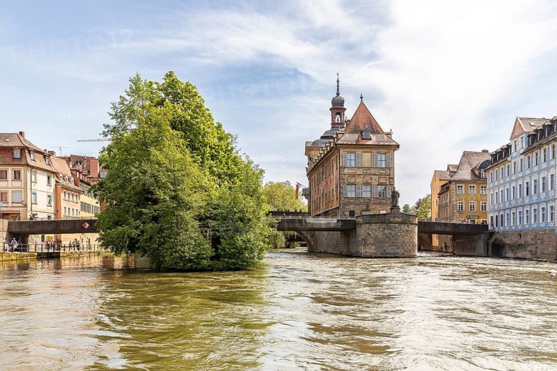 Old Town Hall in the Regnitz, north view, Bamberg, Bavaria, Germany