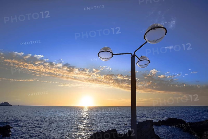 Famous Mazatlan sea promenade (El Malecon) with ocean lookouts and scenic landscapes