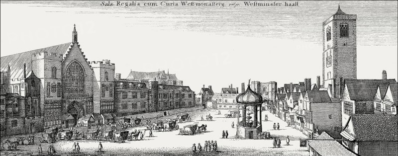 Old view of Westminster, London, UK, after Hollar, 1647