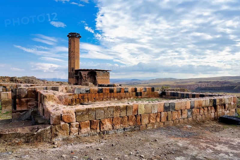 Manuchihr Mosque viewed from the bazaar, Ani Archaeological site, Kars, Turkey