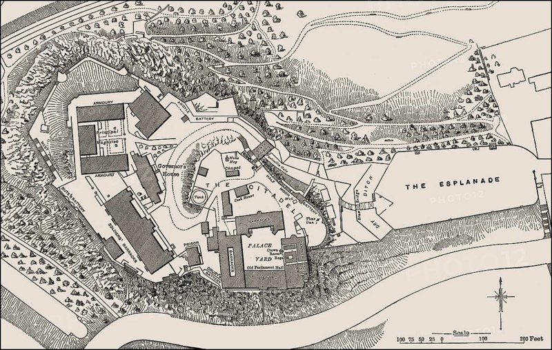 Ground plan of Edinburgh Castle in the 19th century