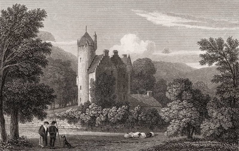 Grandtully Castle, Grandtully, Perthshire, 19th century, from Modern Athens by Th. H. Shepherd