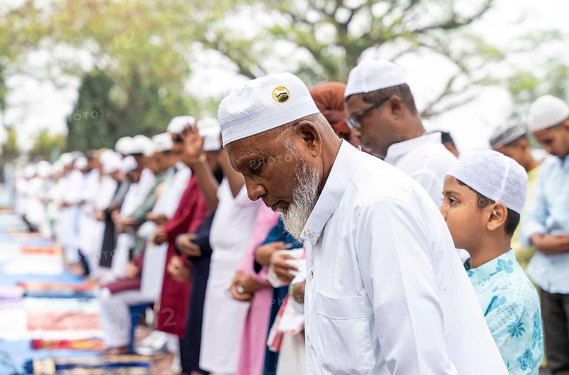 Muslims attend to Eid al-Fitr prayer at Eidgah, on March 21, 2026 in Guwahati, India. Muslims make up a sizeable minority of India's population and celebrate Eid along with muslims across the world at the end of Ramadan