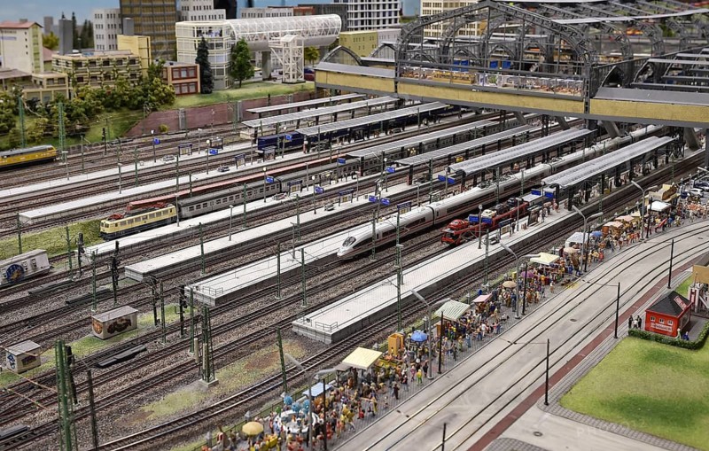 Hamburg Central Station in Miniatur Wunderland, Hamburg, Germany