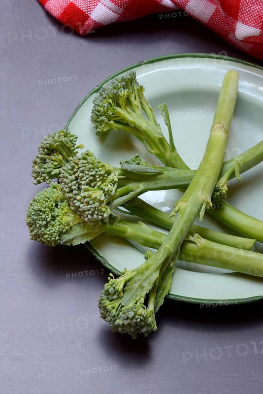 Bimi, broccolini, asparagus broccoli on plate