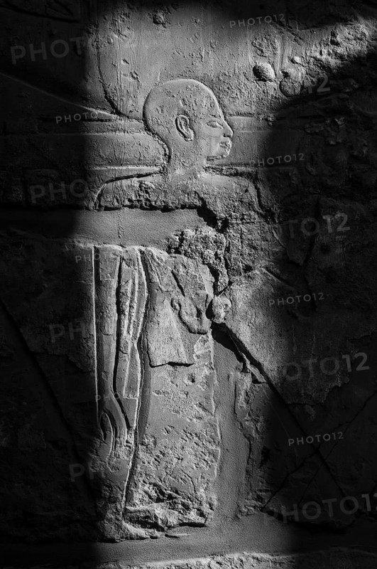 Luxor, Egypt. February 11th 2009 Egyptian Pharaonic stone relief, ancient Nile side ruins in Luxor, Egypt
