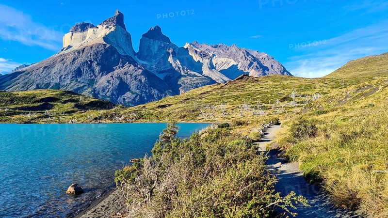 Los Cuernos, the horns, in Torres del Paine National Park, Andes, Chile