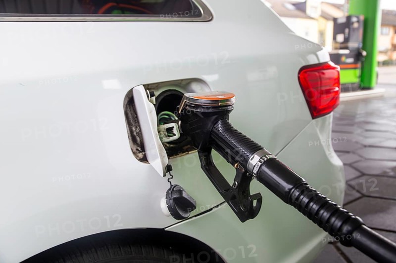 Mutterstadt, Rhineland-Palatinate: Close-up of a car refuelling with diesel