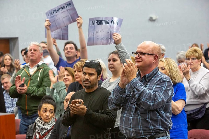 Warren, Michigan USA - 29 March 2025 - The Michigan Democratic Party hosted a 'People's Town Hall.' An overflow crowd at a UAW hall listened to Sen. Chris Murphy (D-Conn) and Representative Maxwell Frost (D-Fl). Speakers targeted Representative John James, a Republican who represents the Macomb County district where the event was held, for refusing to meet with his constituents