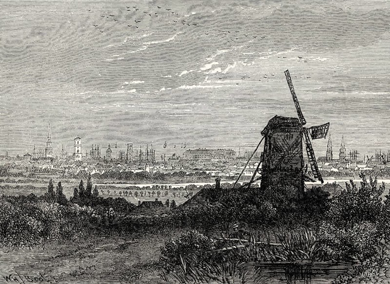 Historical view of Copenhagen, 18th century, From British Battles on Land and Sea by James Grant