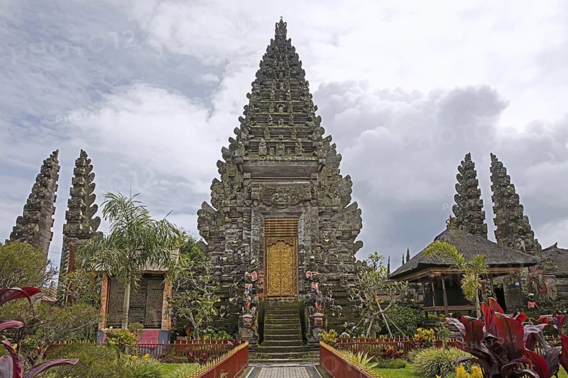 Pura Ulun Danu Batur, Pura Batur, temple dedicated to goddess Dewi Danu at the foot of Mount Batur, Kintamani, Bangli, Bali, Indonesia