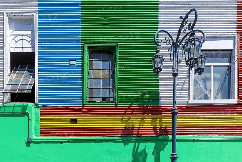 Argentina, colorful buildings of El Caminito, a popular tourist destination in Buenos Aires.