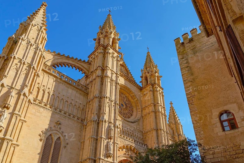 La Seu Cathedral facade, Palma de Mallorca, Mallorca, Balearic Islands, Spain