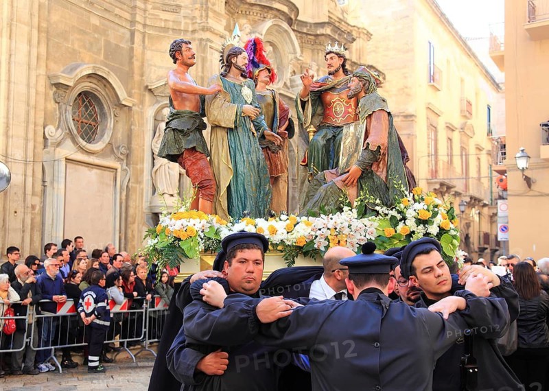 Sicily, Trapani, Good Friday mystery procession La Processione dei Misteri, during the procession with the mysteries through the old town