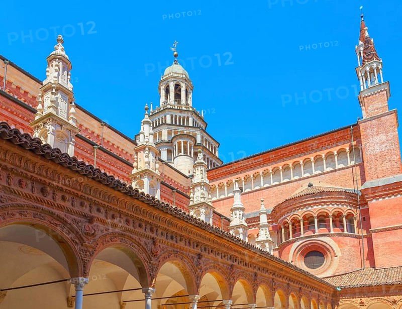 Abbey church, Certosa di Pavia monastery, Certosa di Pavia, Lombardy, Italy