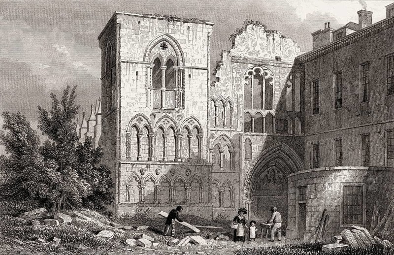 Holyrood Abbey, Edinburgh, Scotland, 19th century, from Modern Athens by Th. H. Shepherd