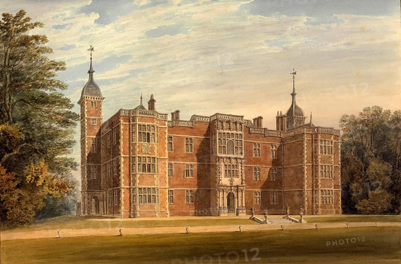 North West view of Charlton House, Kent, Seat of Lady Wilson, England, digitally restored reproduction of a 19th-century original by John Buckler, Record date not stated, North West view of Charlton House, The Seat of Lady Wilson, digitally restored reproduction of a 19th-century original, Record date not stated