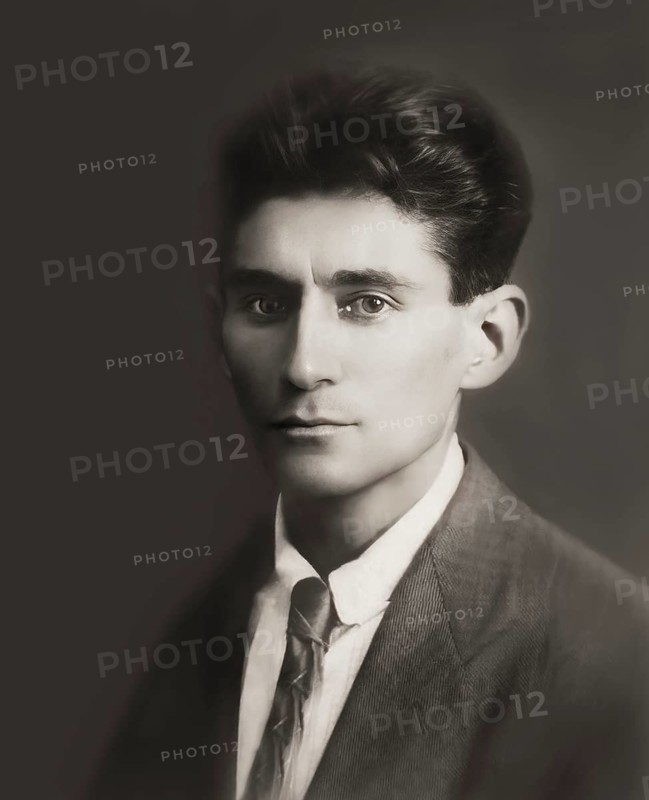 Portrait of Franz Kafka, 1883 – 1924, German-speaking Bohemian novelist, digitally edited according to a photograph taken in 1917