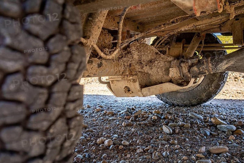 Mud residue after driving on RP 1, Ruta Provincial 1 Rio Negro, Province Chubut, Argentina