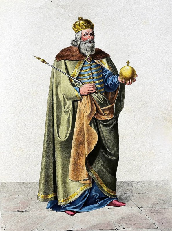 Solomon of Hungary (Hungarian Salamon, born 1053, died 1087 probably in Pula) from the Arpad dynasty was King of Hungary from 1063 to 1074, Historical, digitally restored reproduction from a 19th century original, Record date not stated
