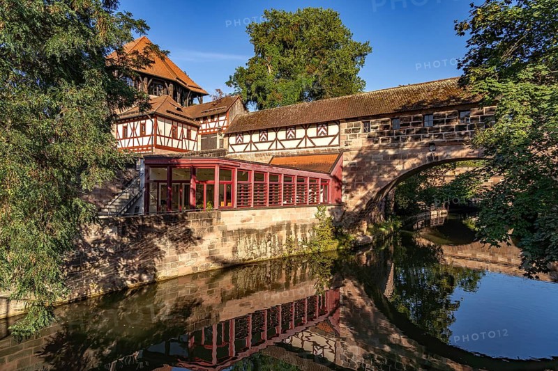 Tratzenzwinger tower on the Pegnitz in Nuremberg, Bavaria, Germany