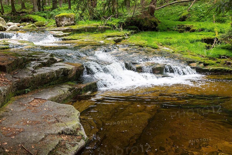 Mummelfall, Mummel waterfall near Harrachsdorf in the Giant Mountains, Czech Republic