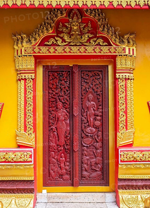 Architectural detail, Wat Si Muang temple, Vientiane, Laos