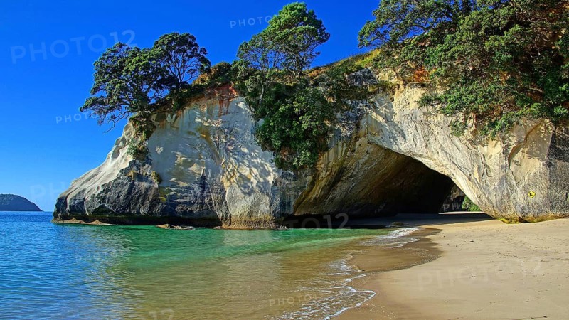 New Zealand, North Island, coast, rocks, cave, Coromandel Peninsula, peninsula, landscape, sea, New Zealand