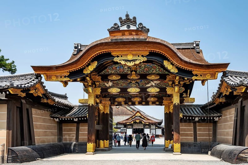 Kara-mon decorated gate, former imperial villa, Nijo Castle, Kyoto, Japan