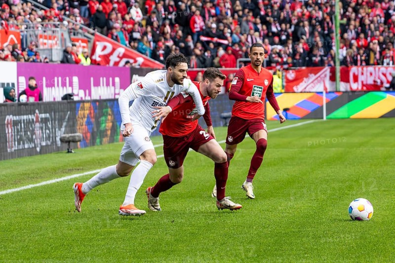 20.04.2024, Football 2nd Bundesliga, Season 2023/24, Matchday 30: 1 FC Kaiserslautern vs SV Wehen Wiesbaden (1:1)