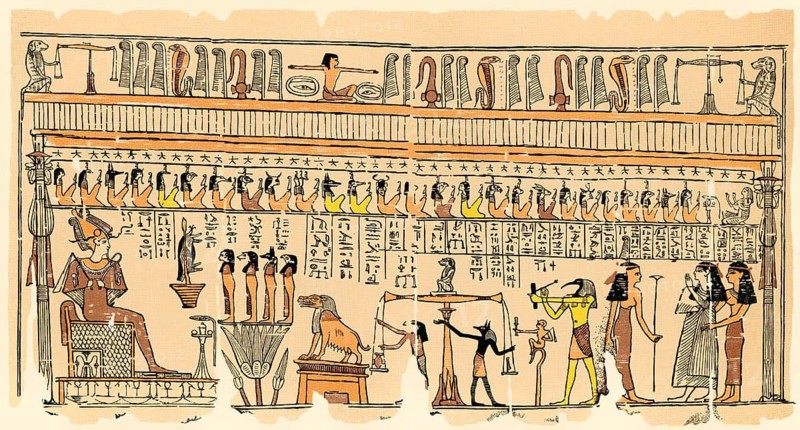 Hieratic script, papyrus scroll from the Book of the Dead, an ancient Egyptian funerary text