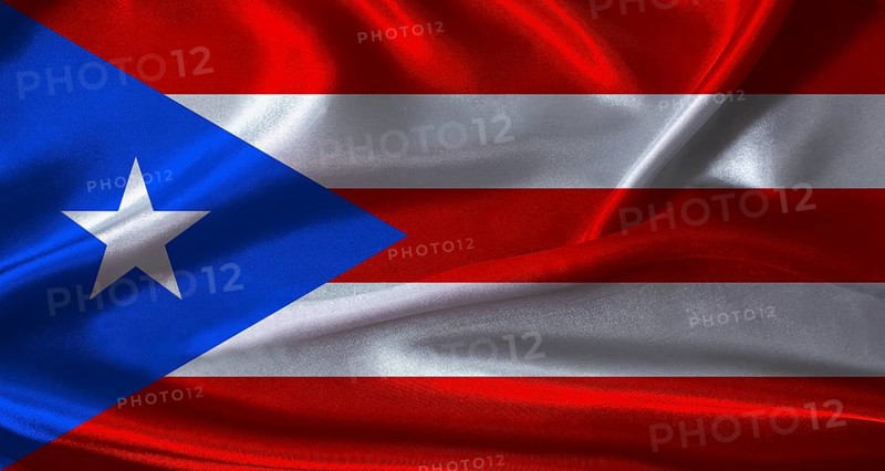 Puerto Rico flag with cloth textured background. National flag of Puerto Rico with realistic texture