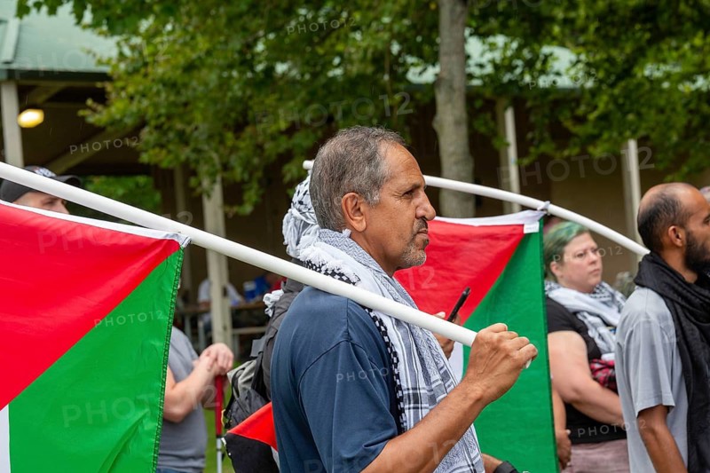 Dearborn, Michigan USA, 17 August 2024, In advance of the Democratic National Convention, activists rallied to demand that 'Not Another Bomb' should be sent for Israel's war in Gaza