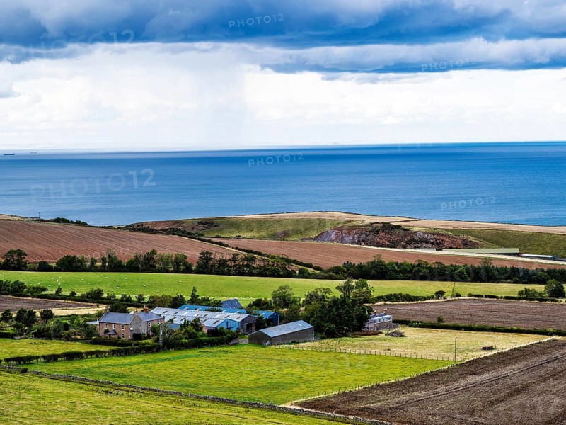 Scottish fields and farms, Southeast Scotland, UK