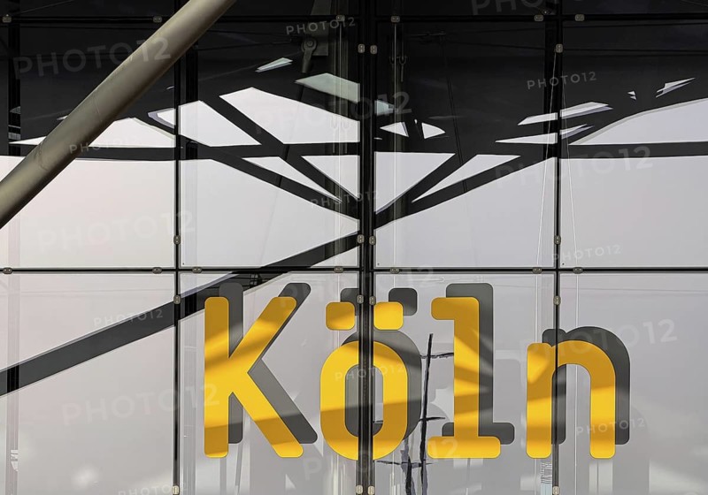 Terminal 2 with the letter Cologne, Cologne Bonn Airport Konrad Adenauer, detail, Cologne, North Rhine-Westphalia, Germany