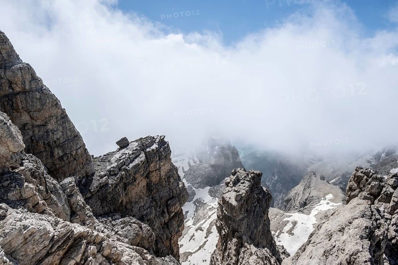 Fog in the Brenta Mountains, Parco Naturale Brenta-Adamello, Trentino, Italy