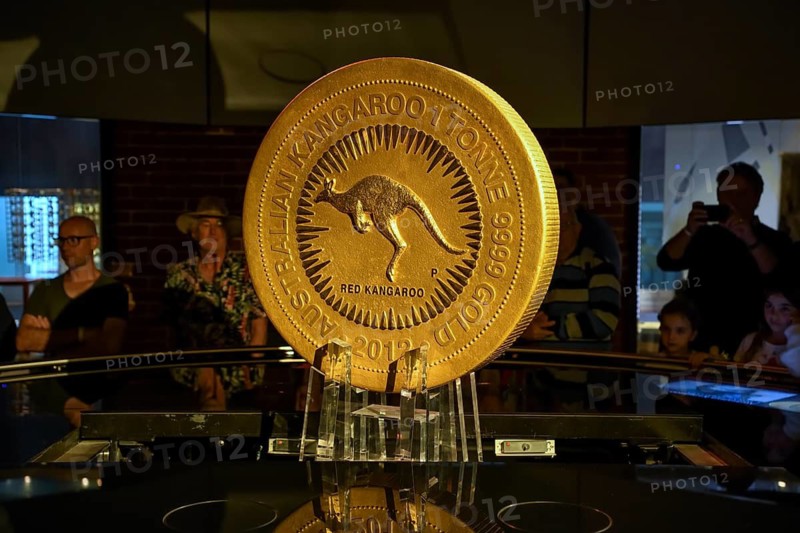 One tonne gold coin, largest coin in the world, minted by The Perth Mint, Perth, Western Australia, Australia