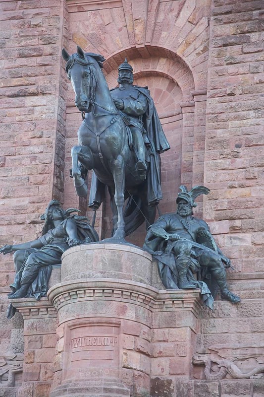 Kaiser Wilhelm Memorial, Emperor Wilhelm I with equestrian figure, bronze sculptures, Kyffhäuser Memorial, Kyffhäuser, Thuringia, Germany
