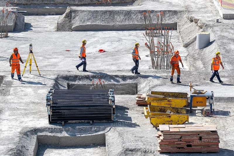Construction site Construction workers and supervisors