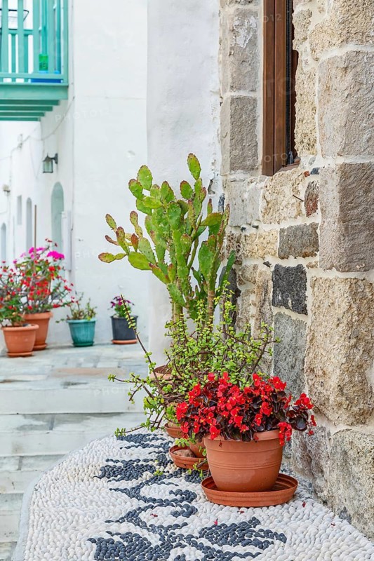 Old town house details, Mandraki, Nisyros Island, Dodecanese Islands, Greece
