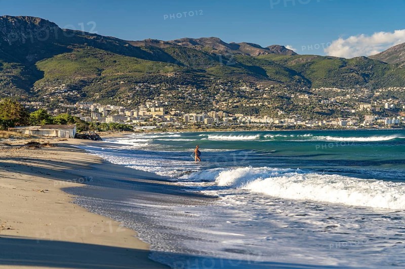 Lido de la Marana beach near Bastia, Corsica, France