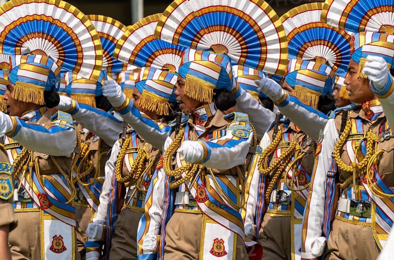 Central Reserve Police Force (CRPF) personnels march in ceremonial formation during a parade held as part of the 87th CRPF Raising Day celebrations, on February 19, 2026 in Guwahati, India