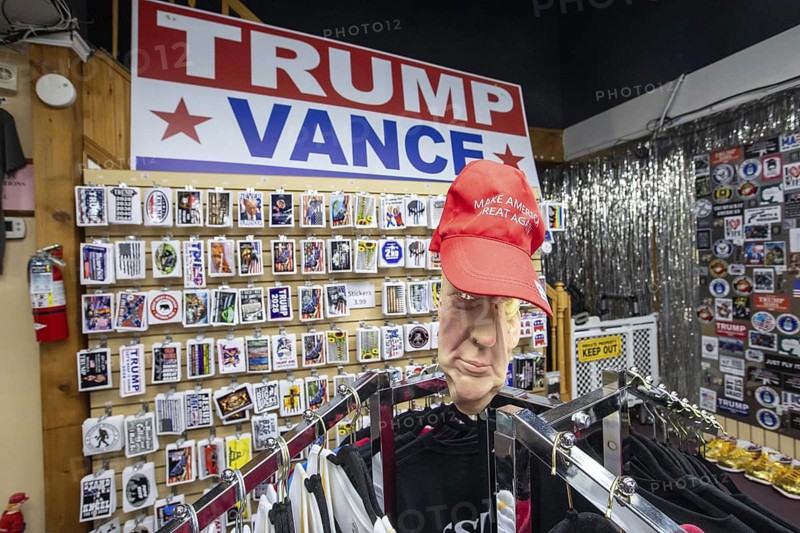 Lenoir City, Tennessee - The Trump Superstore outside Knoxville sells shirts, caps, white privilege cards, and other merchandise